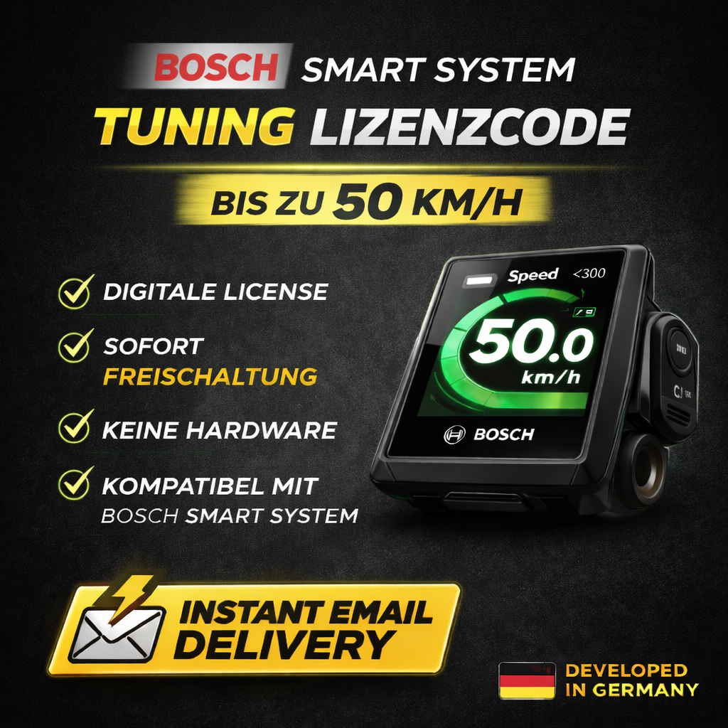 Bosch Smart System Tuning Lizenz – Geschwindigkeitsfreigabe bis 35 km/h – Digitale Aktivierung – Sofort per E-Mail